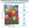 Diamond painting kit for adults featuring a 5D tulip design. Full-drill, gem-style art kit measuring 12×16 inches—perfect for beginners, home wall décor, or as a thoughtful gift.